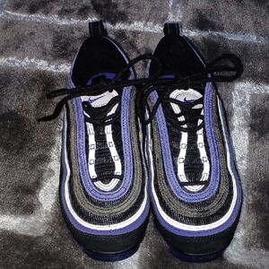 Nike Air Max 97 Black and Blue Sneakers. Youth Size 4